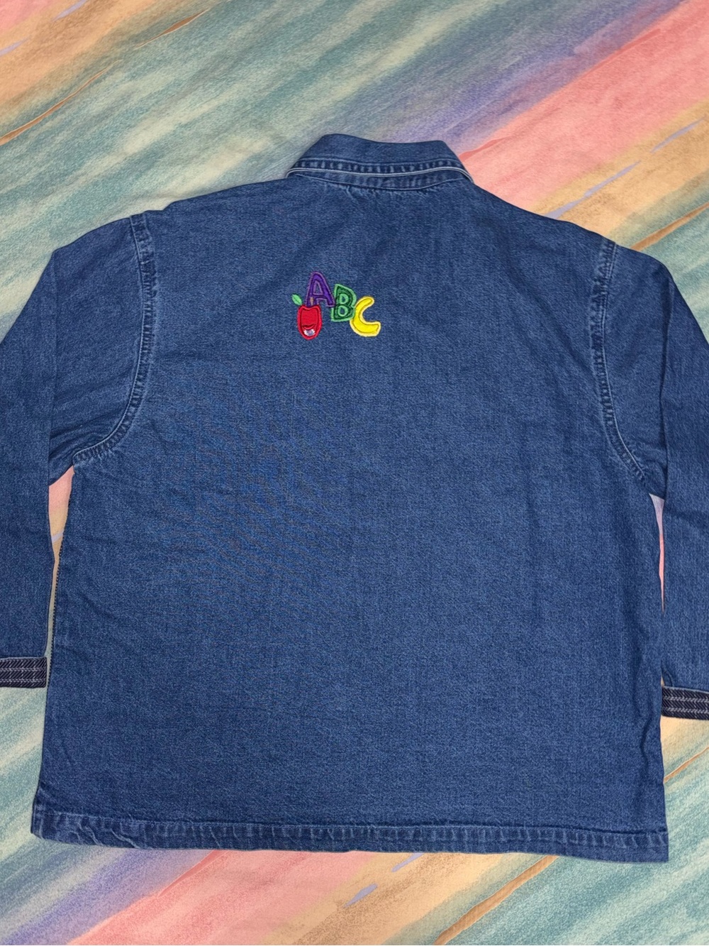 Vintage Keren Hart Denim Button Jacket Teacher Back To School Retro size L - Picture 3 of 7